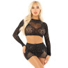 Leg Avenue - Jupe Courte Et Mini-Jupe En Filet Brillant Noir